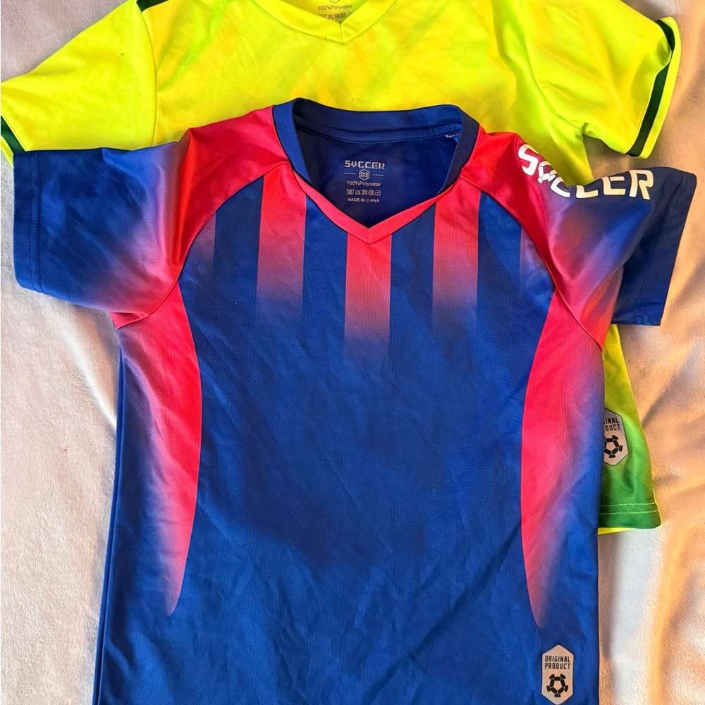2 Kids Soccer Jersey - red/blue and yellow/green